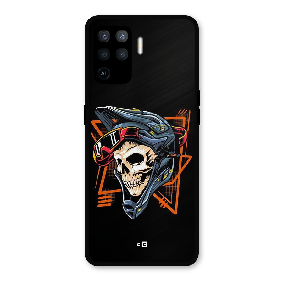Skull Helmet Metal Back Case for Oppo F19 Pro