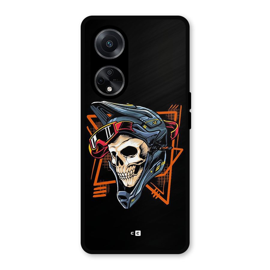 Skull Helmet Metal Back Case for Oppo F23