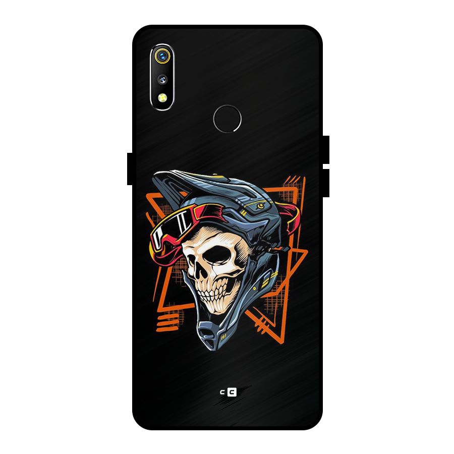 Skull Helmet Metal Back Case for Realme 3
