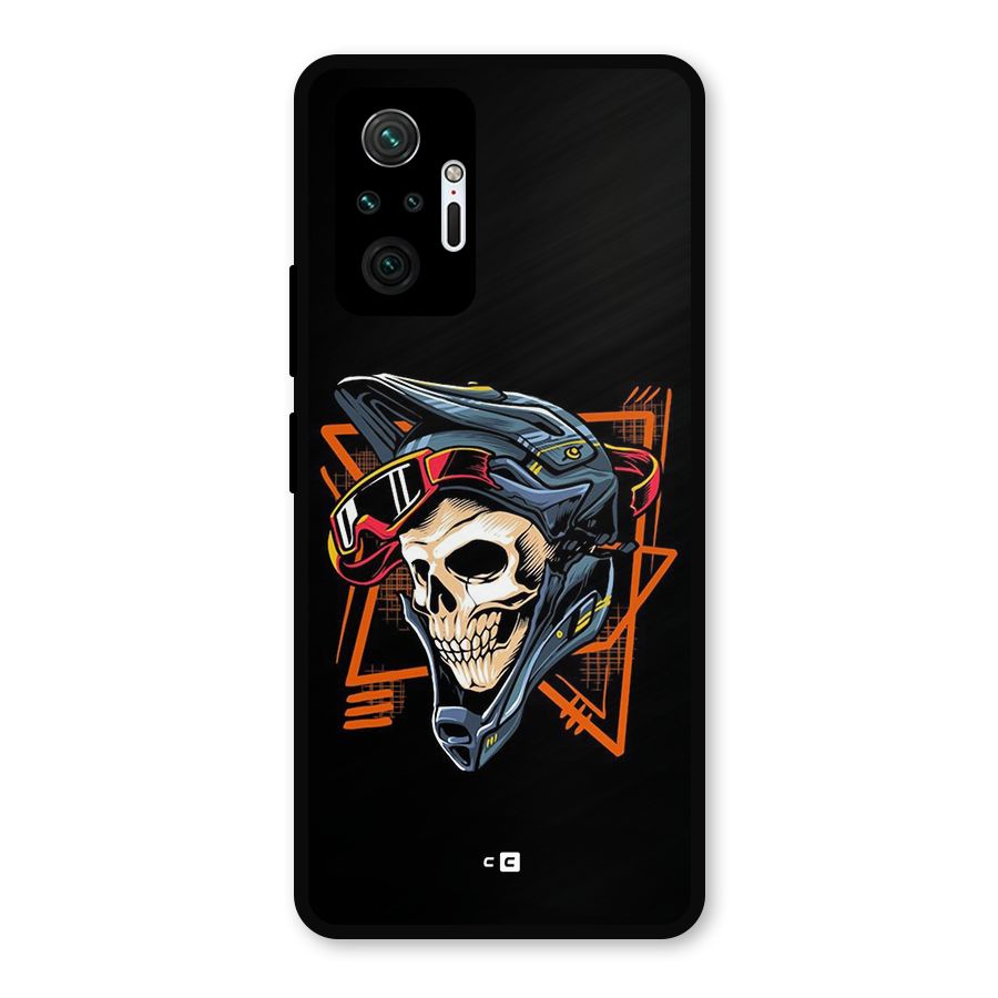 Skull Helmet Metal Back Case for Redmi Note 10 Pro