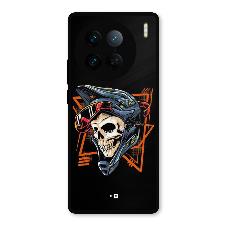 Skull Helmet Metal Back Case for Vivo X90 Pro