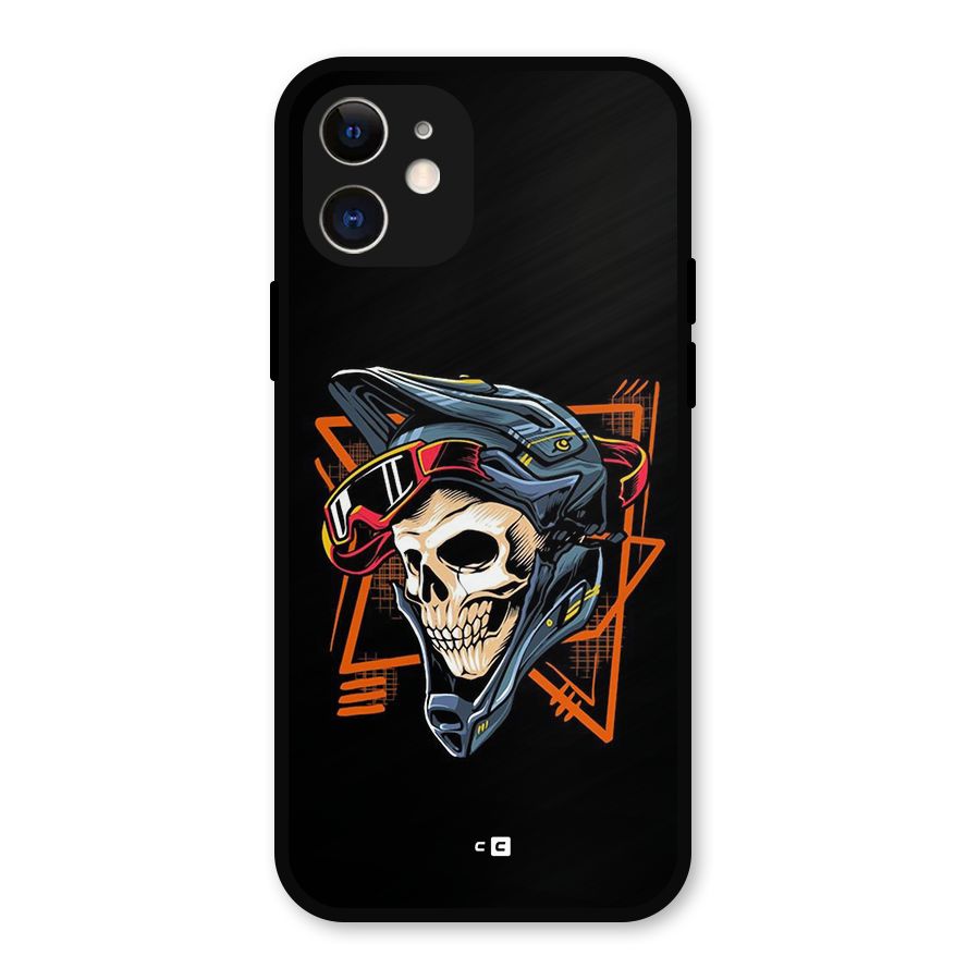 Skull Helmet Metal Back Case for iPhone 12