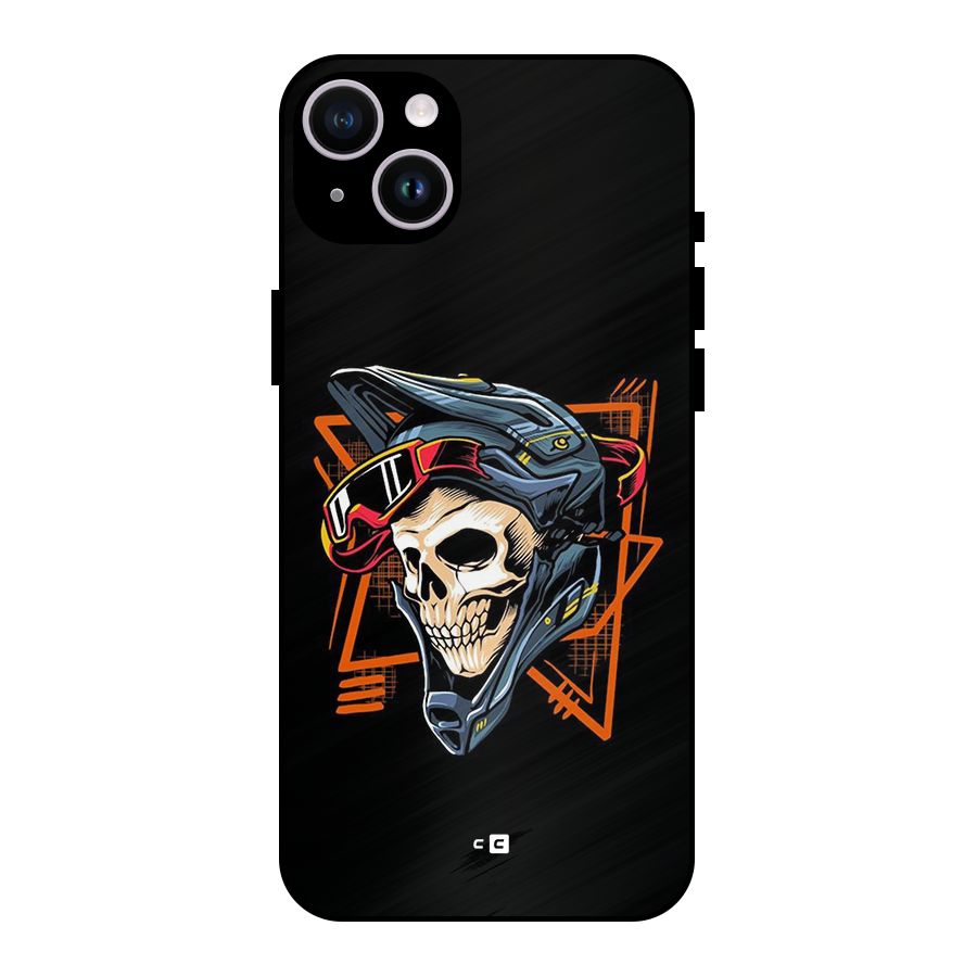 Skull Helmet Metal Back Case for iPhone 14 Plus