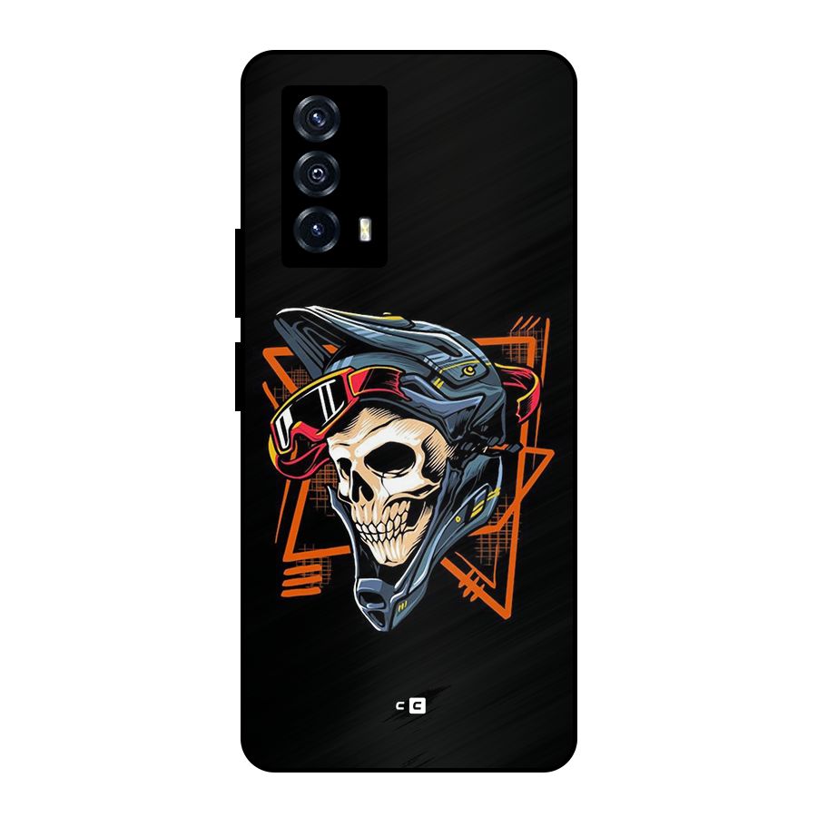 Skull Helmet Metal Back Case for iQOO Z5
