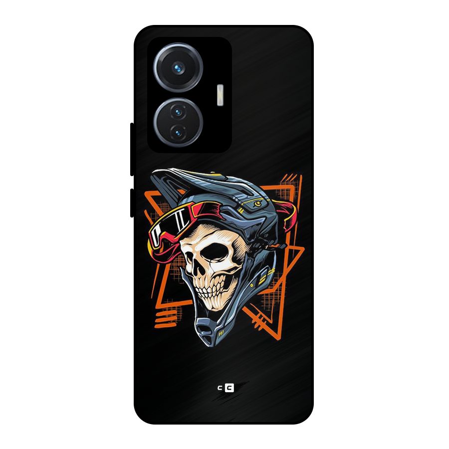 Skull Helmet Metal Back Case for iQOO Z6 44W
