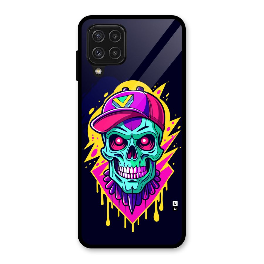 Skull In Cap Glass Back Case for Galaxy A22 4G