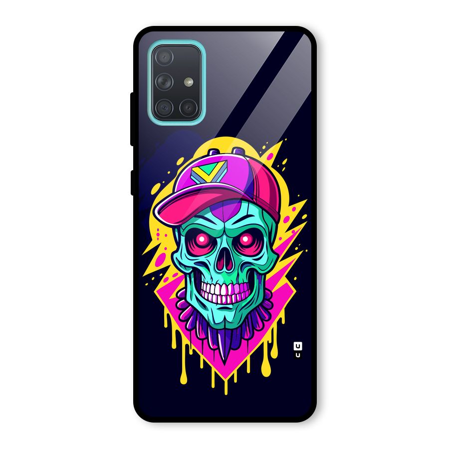 Skull In Cap Glass Back Case for Galaxy A71