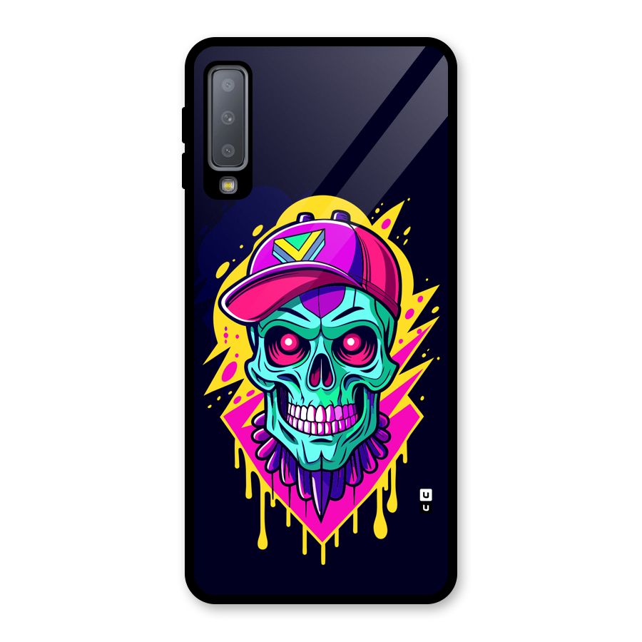 Skull In Cap Glass Back Case for Galaxy A7 (2018)