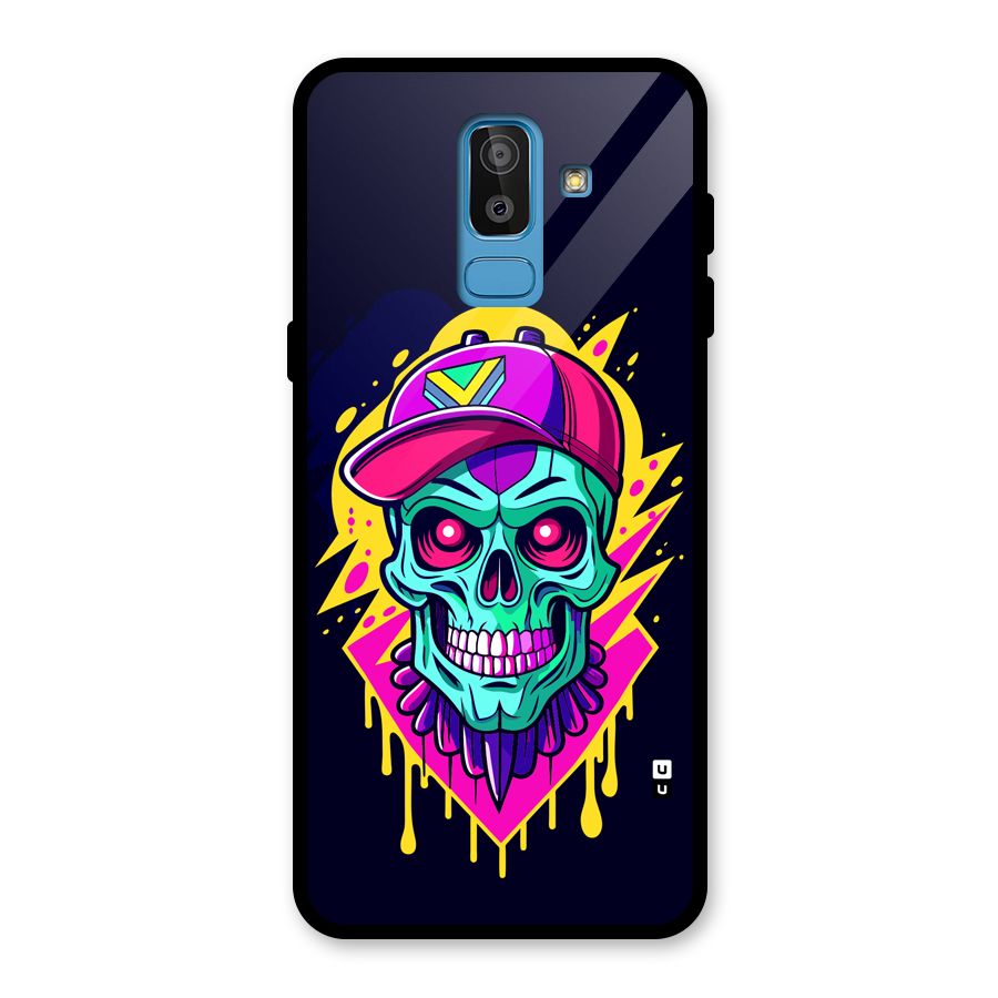 Skull In Cap Glass Back Case for Galaxy J8