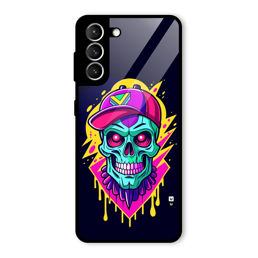 Skull In Cap Glass Back Case for Galaxy S21 5G