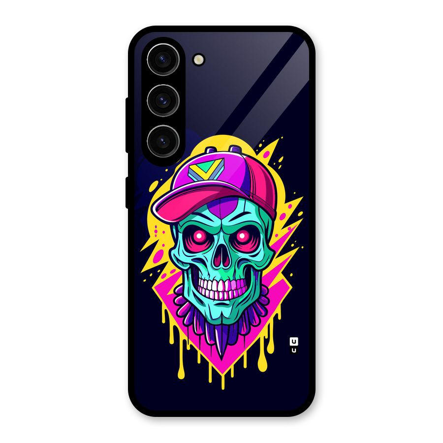 Skull In Cap Glass Back Case for Galaxy S23