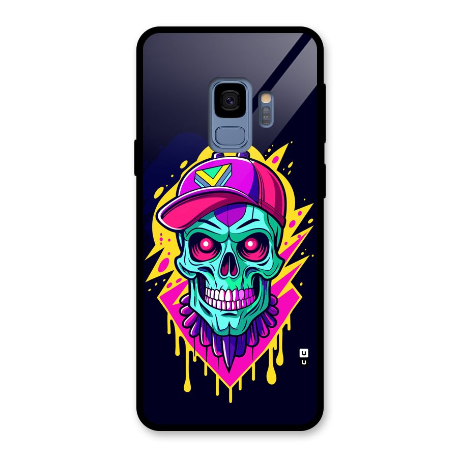 Skull In Cap Glass Back Case for Galaxy S9