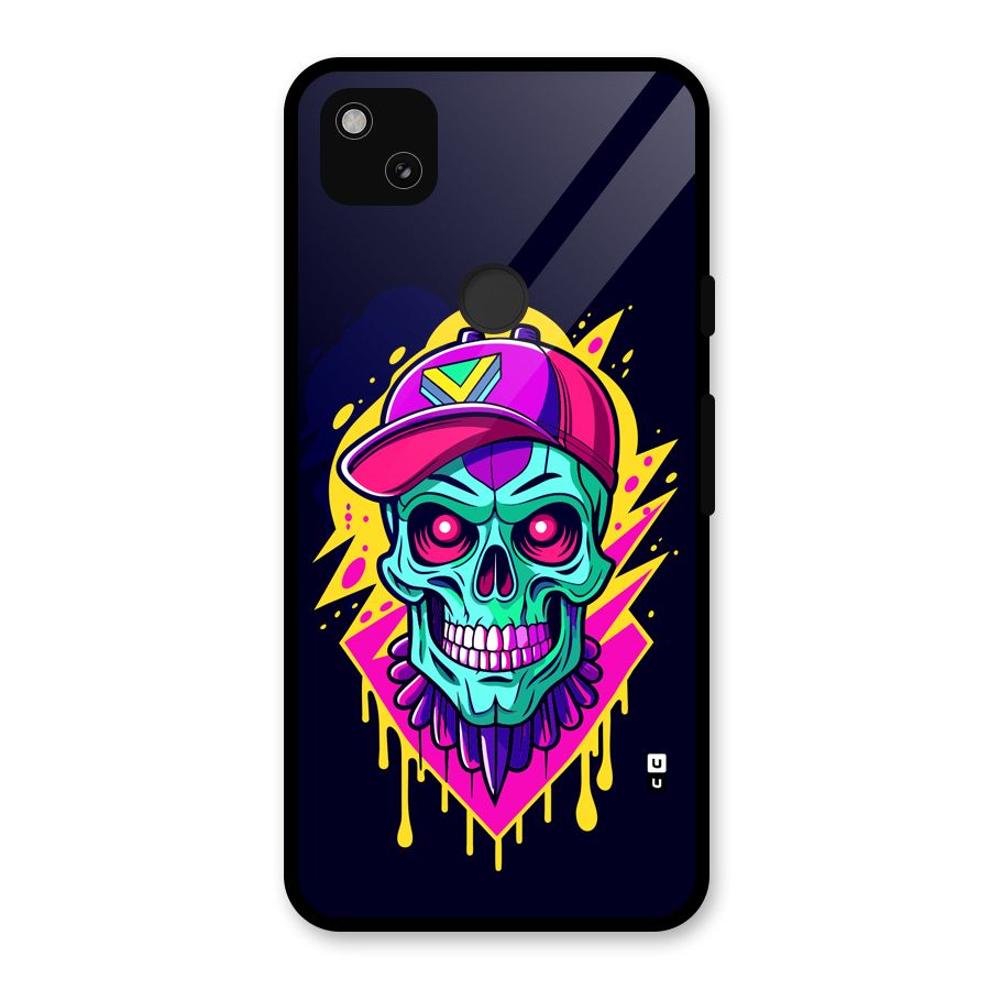 Skull In Cap Glass Back Case for Google Pixel 4a