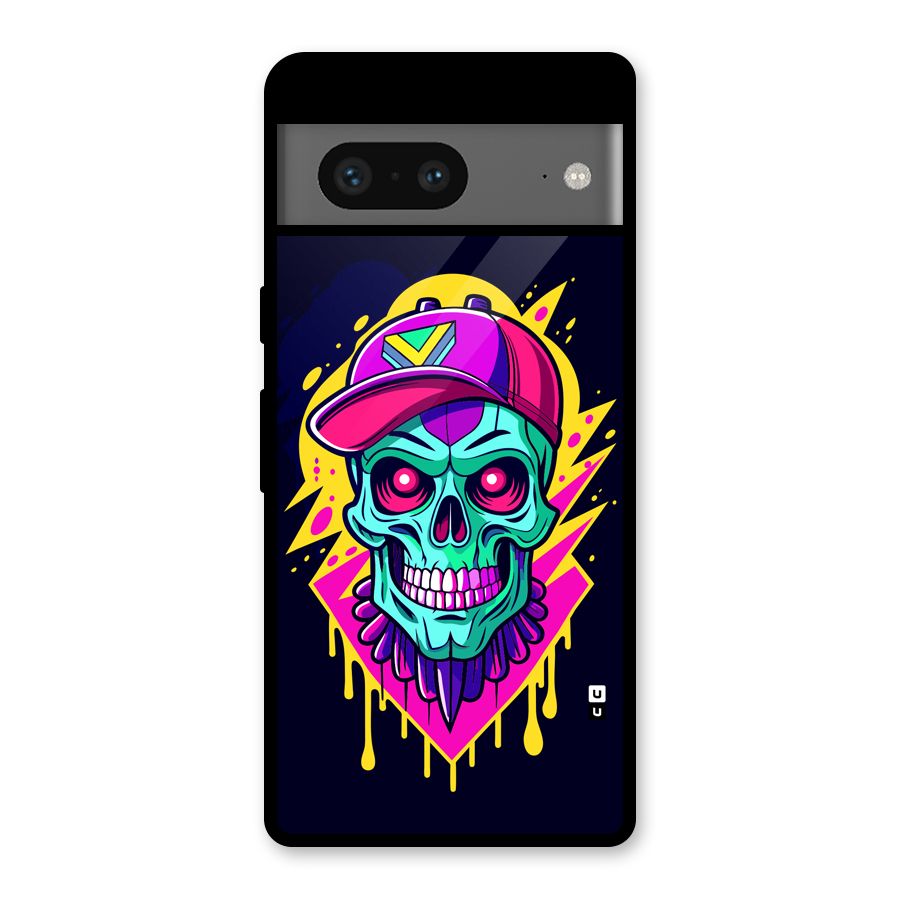 Skull In Cap Glass Back Case for Google Pixel 7