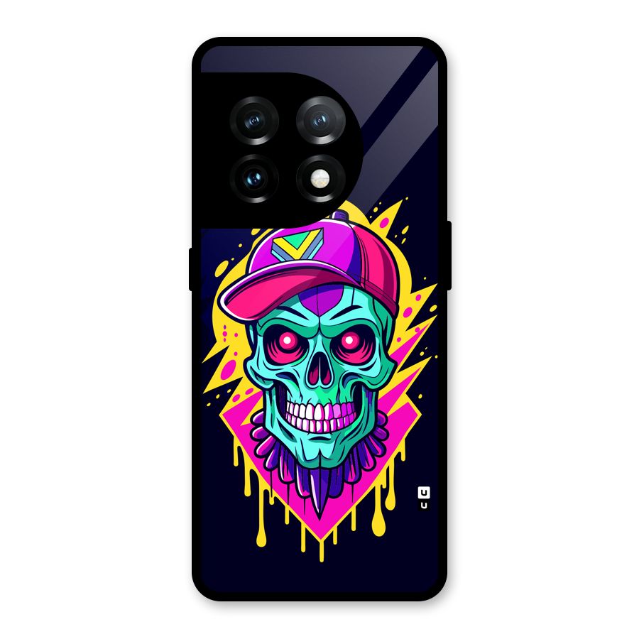 Skull In Cap Glass Back Case for OnePlus 11