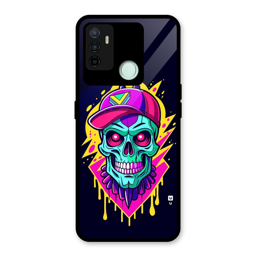 Skull In Cap Glass Back Case for Oppo A53
