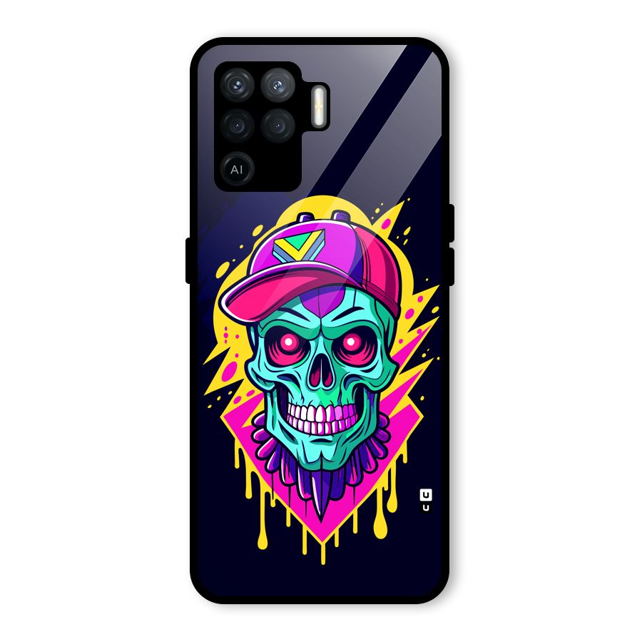 Skull In Cap Glass Back Case for Oppo F19 Pro