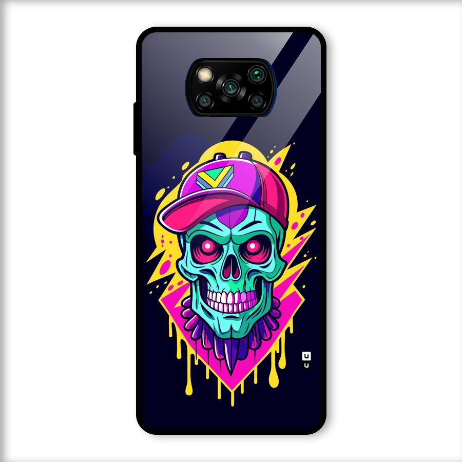 Skull In Cap Glass Back Case for Poco X3