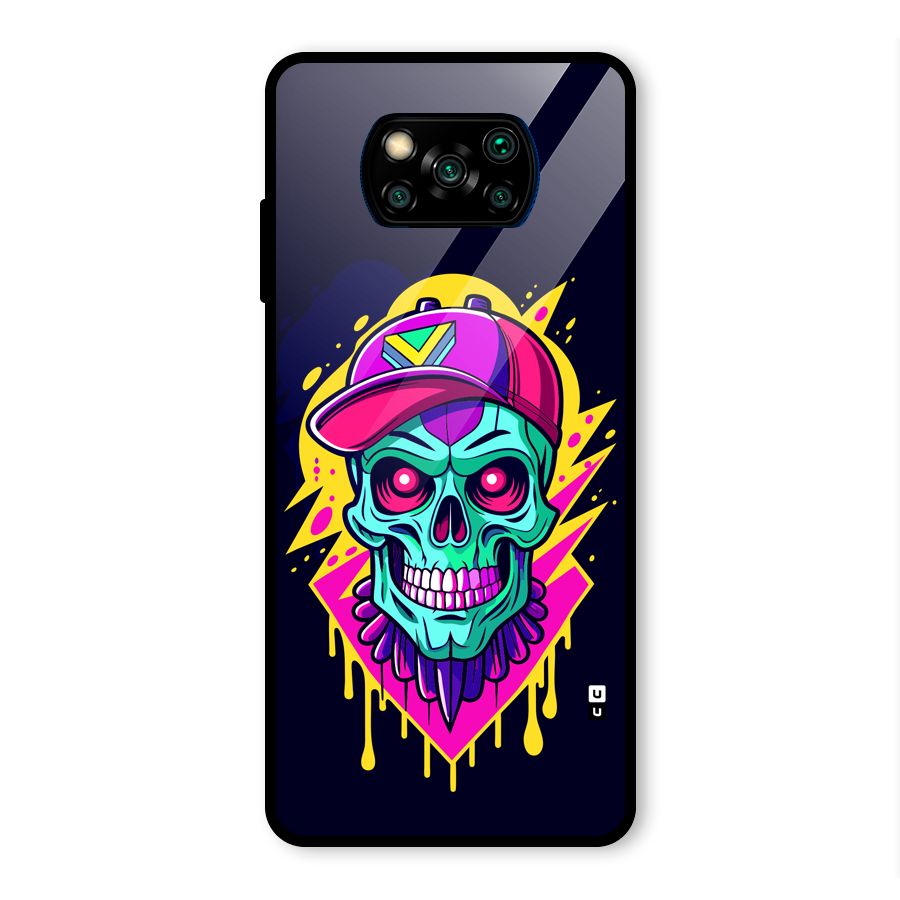 Skull In Cap Glass Back Case for Poco X3 Pro