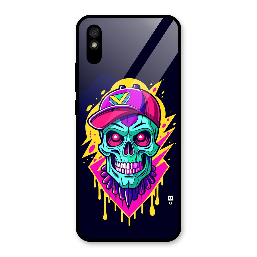 Skull In Cap Glass Back Case for Redmi 9A