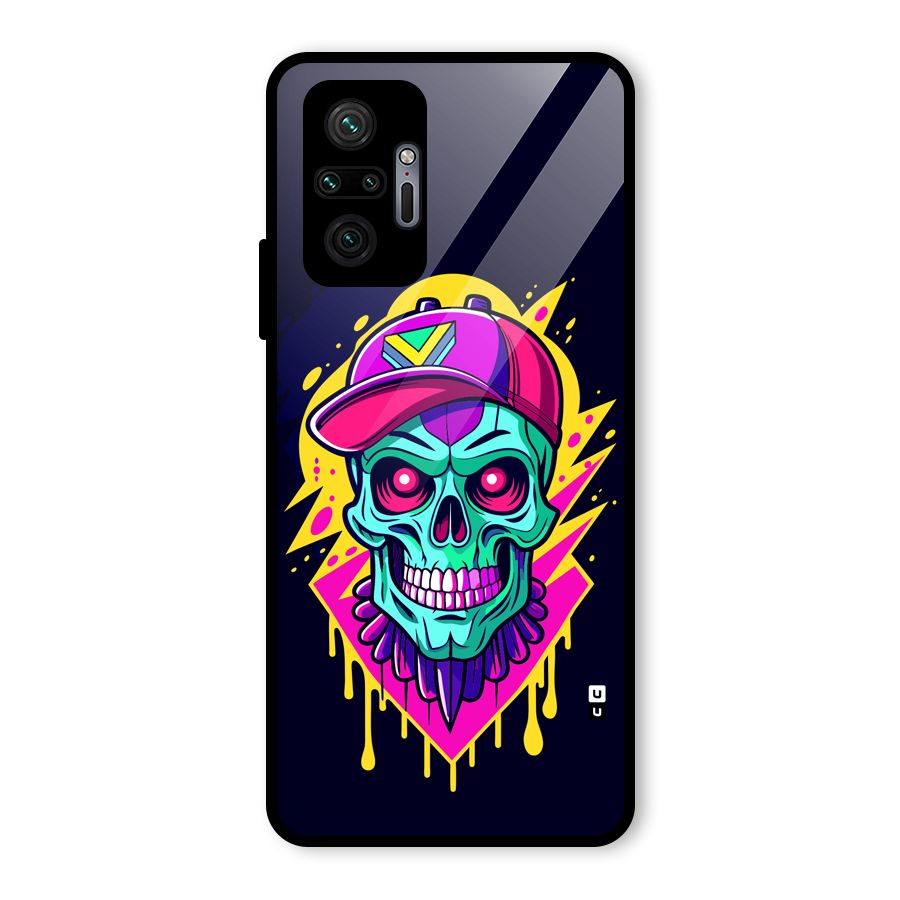 Skull In Cap Glass Back Case for Redmi Note 10 Pro