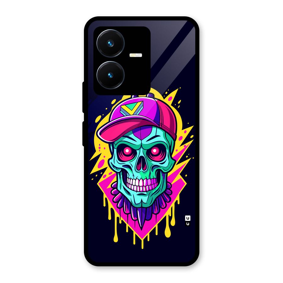 Skull In Cap Glass Back Case for Vivo Y22s