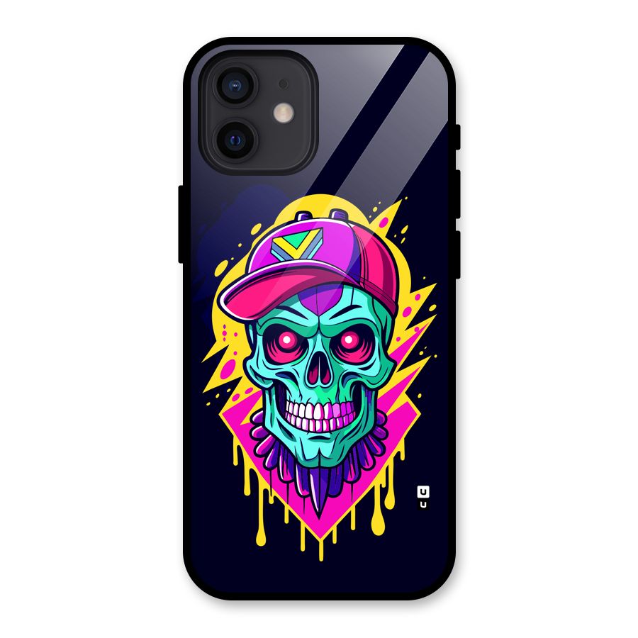 Skull In Cap Glass Back Case for iPhone 12