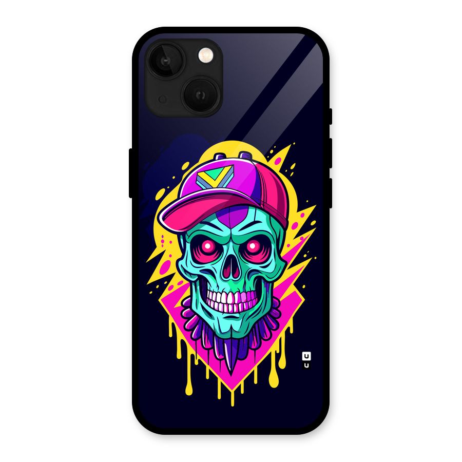 Skull In Cap Glass Back Case for iPhone 13