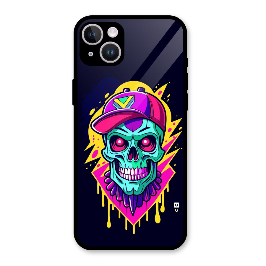 Skull In Cap Glass Back Case for iPhone 14 Plus