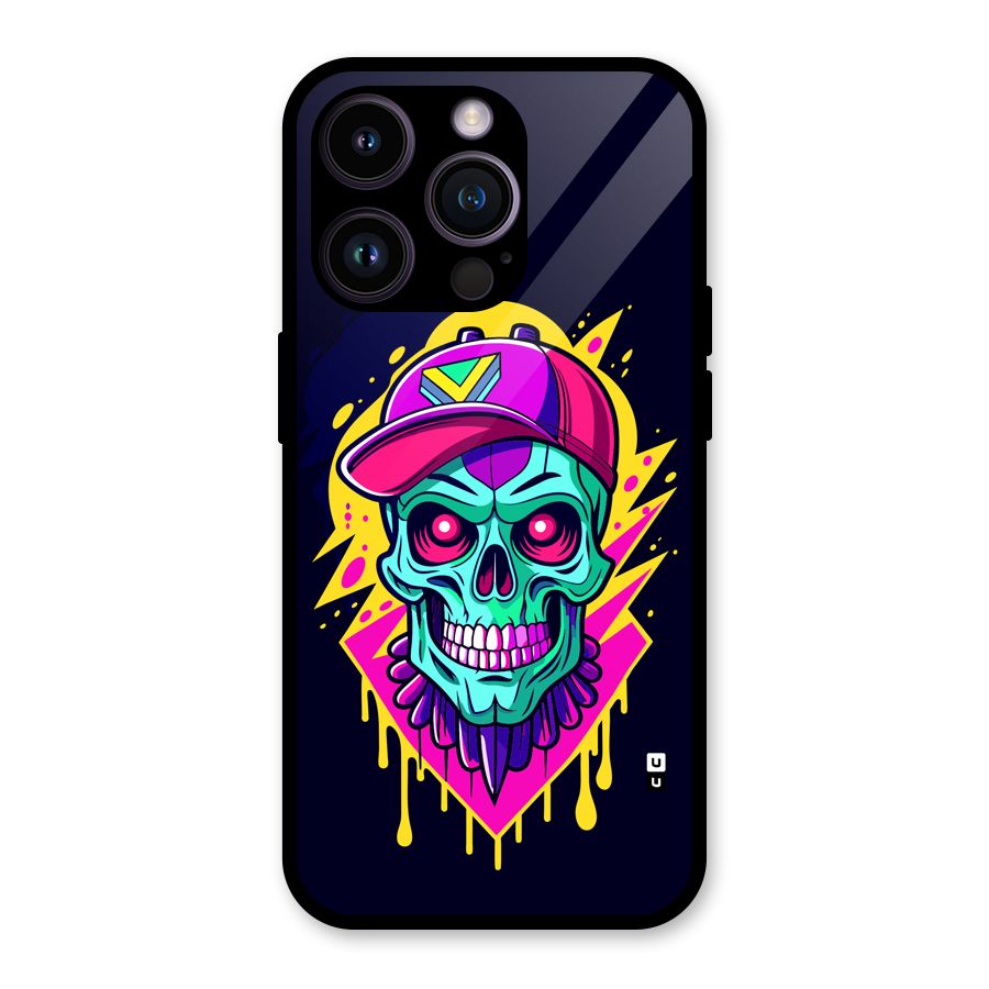 Skull In Cap Glass Back Case for iPhone 14 Pro