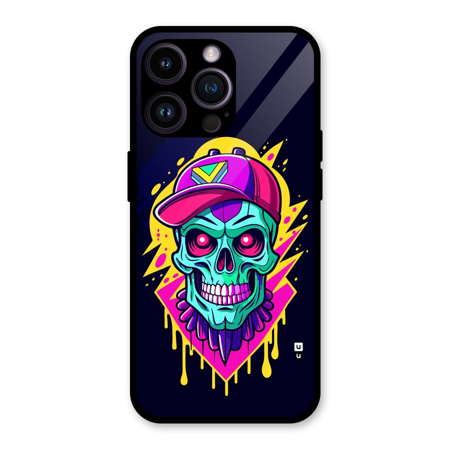 Skull In Cap Glass Back Case for iPhone 14 Pro Max