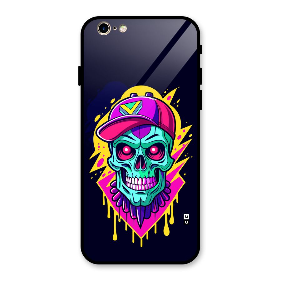 Skull In Cap Glass Back Case for iPhone 6 6S