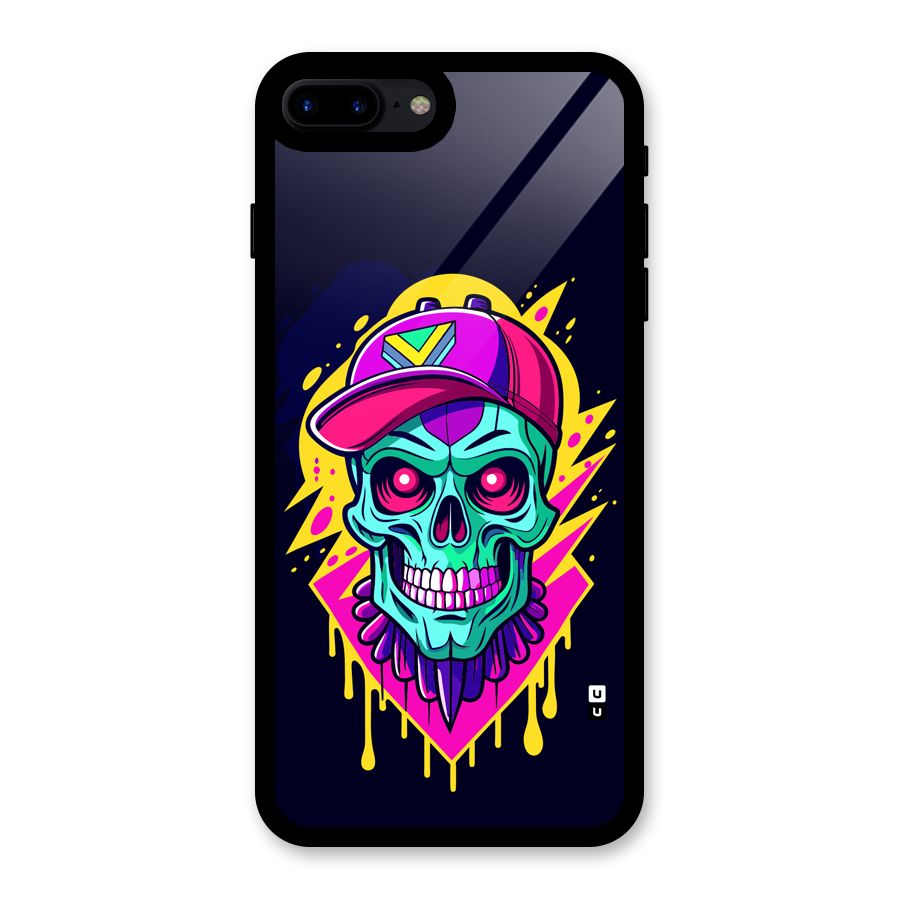 Skull In Cap Glass Back Case for iPhone 8 Plus