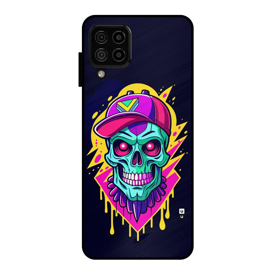 Skull In Cap Metal Back Case for Galaxy A22 4G