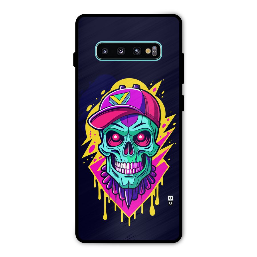 Skull In Cap Metal Back Case for Galaxy S10 Plus
