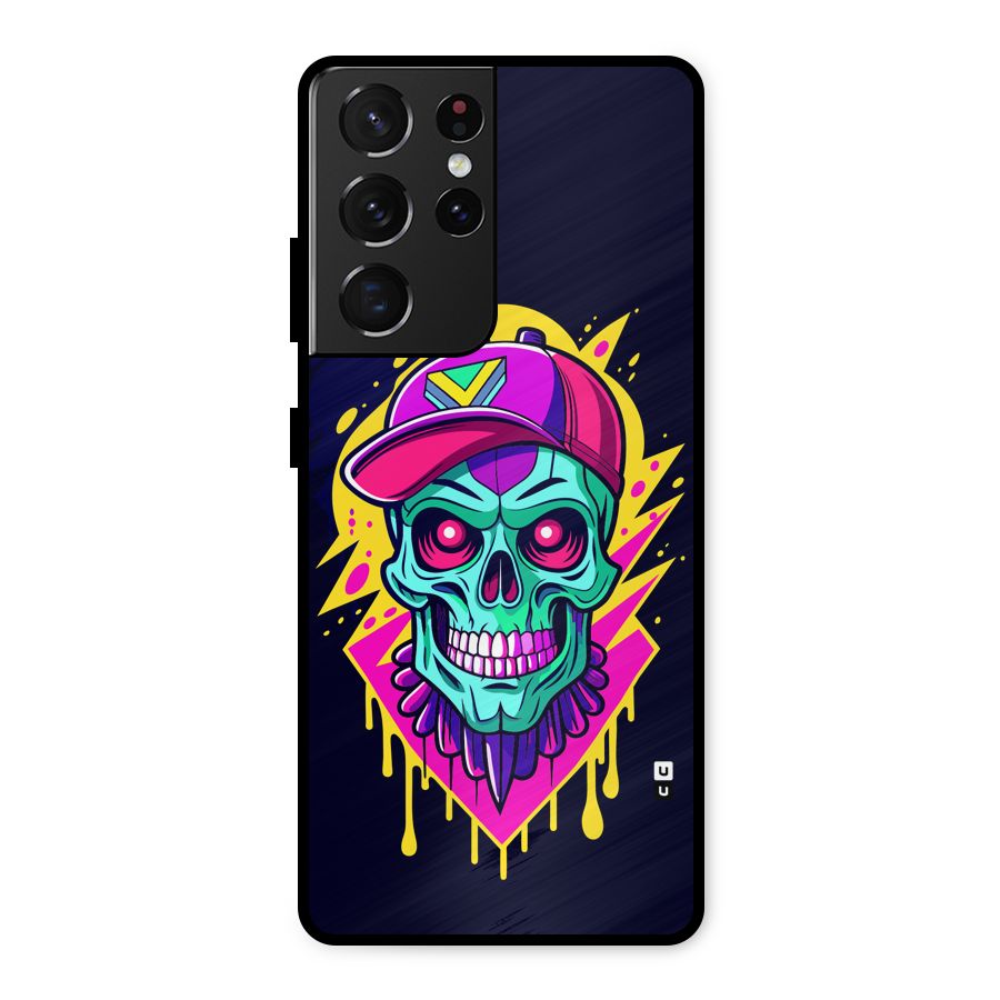 Skull In Cap Metal Back Case for Galaxy S21 Ultra 5G