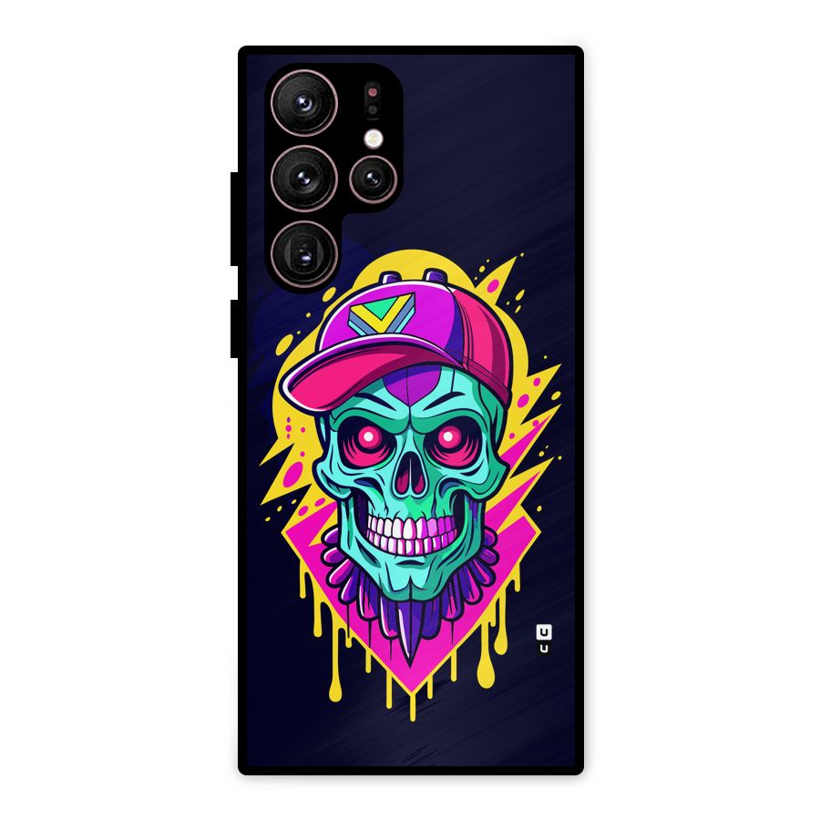 Skull In Cap Metal Back Case for Galaxy S22 Ultra 5G