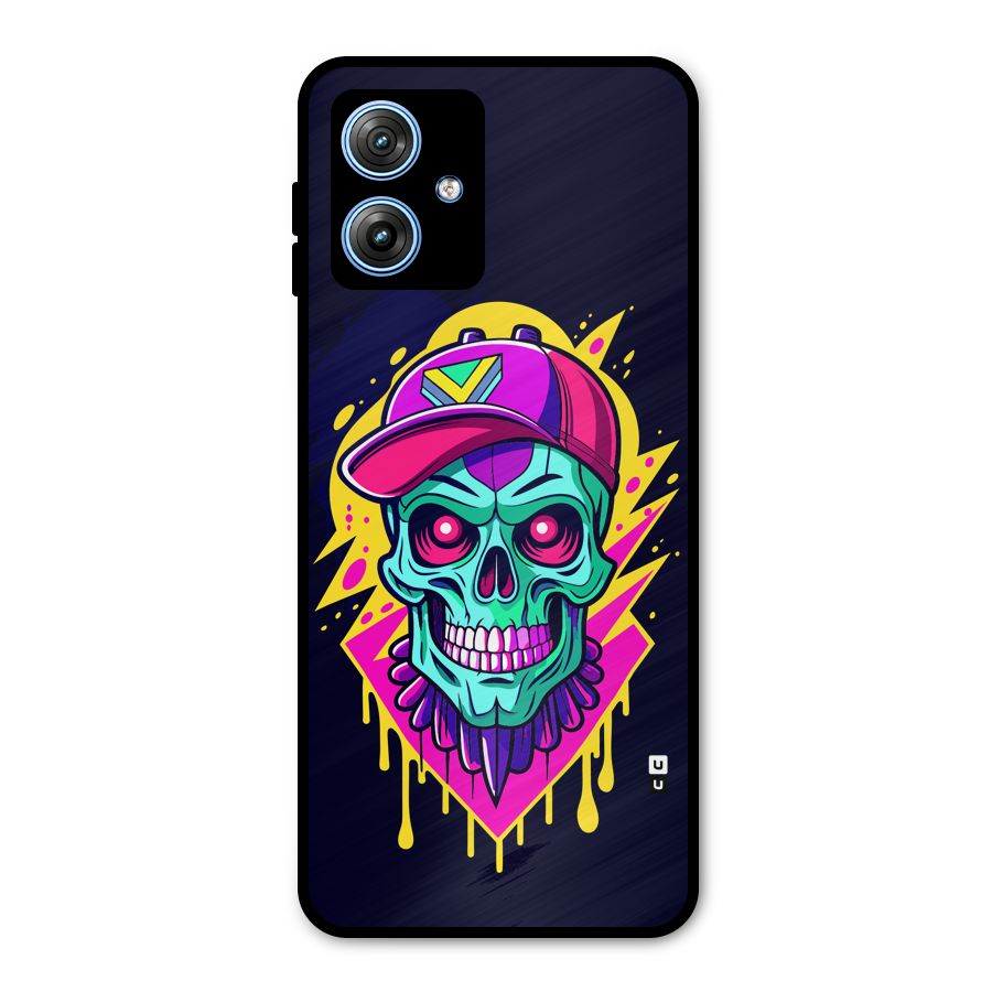 Skull In Cap Metal Back Case for Moto G54