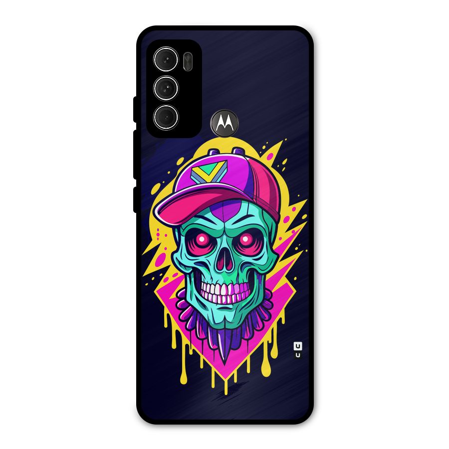 Skull In Cap Metal Back Case for Moto G60