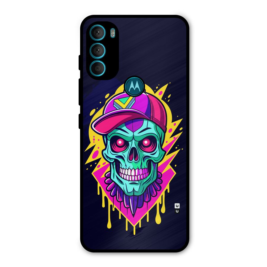 Skull In Cap Metal Back Case for Moto G71 5G
