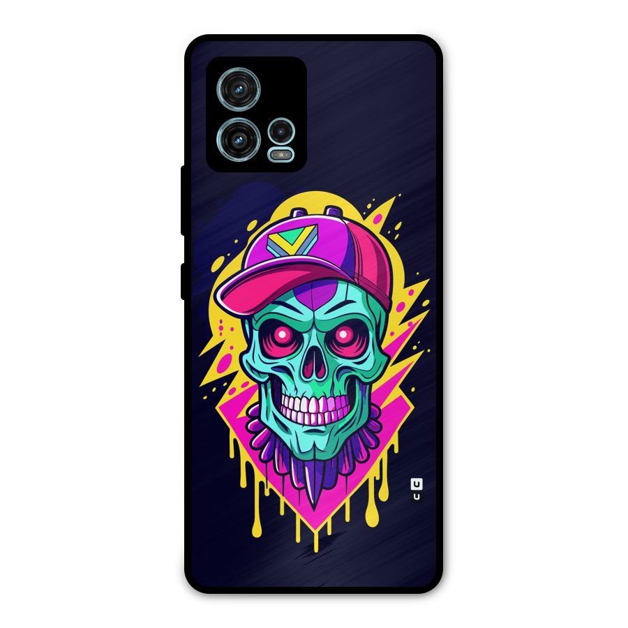 Skull In Cap Metal Back Case for Moto G72