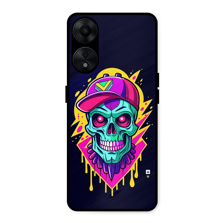 Skull In Cap Metal Back Case for Oppo A78 5G