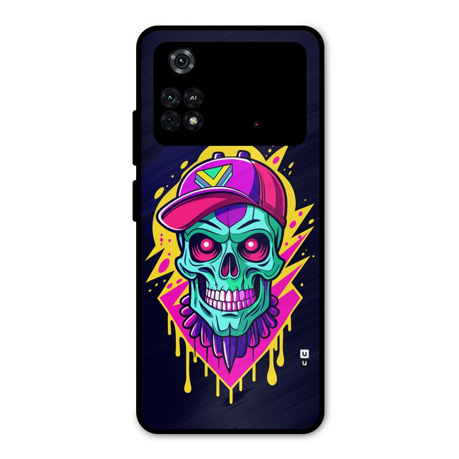 Skull In Cap Metal Back Case for Poco M4 Pro 4G