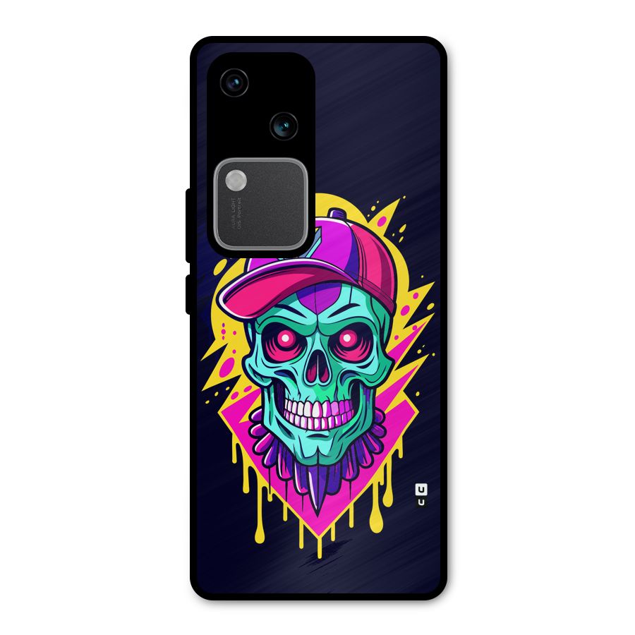 Skull In Cap Metal Back Case for Vivo V30 Pro
