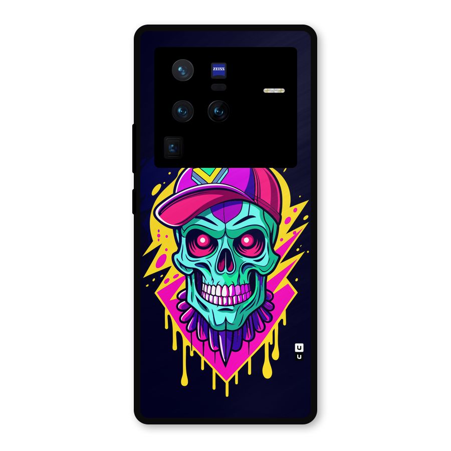 Skull In Cap Metal Back Case for Vivo X80 Pro