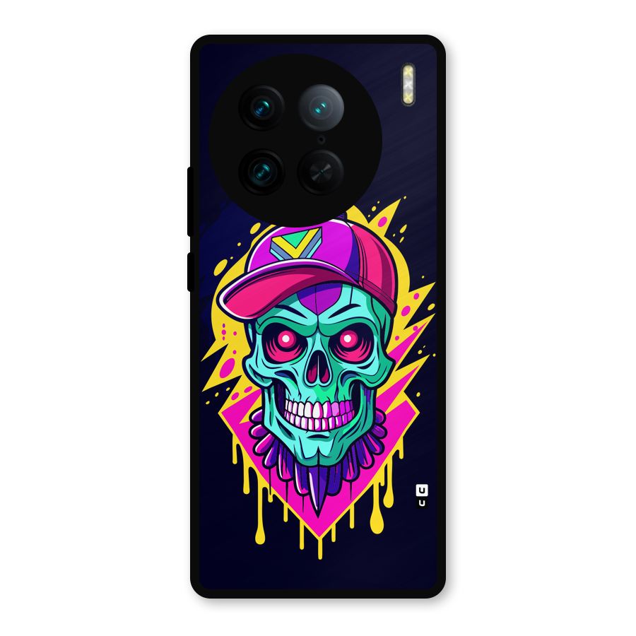 Skull In Cap Metal Back Case for Vivo X90 Pro