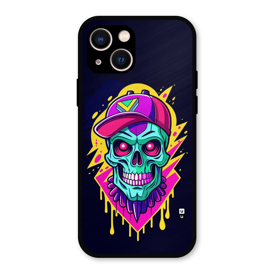 Skull In Cap Metal Back Case for iPhone 13