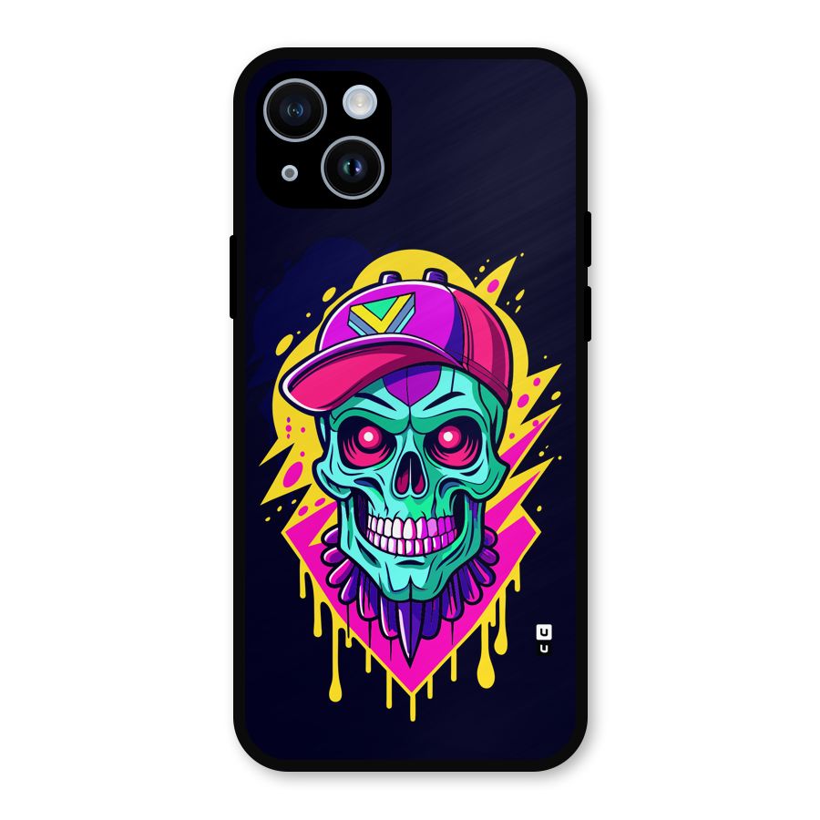 Skull In Cap Metal Back Case for iPhone 14