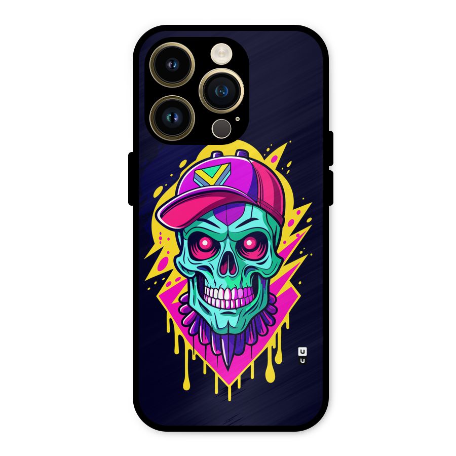 Skull In Cap Metal Back Case for iPhone 14 Pro
