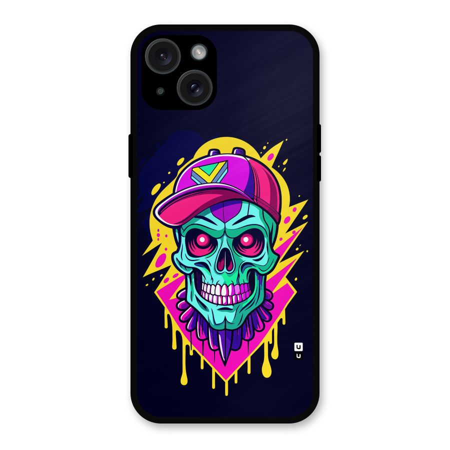 Skull In Cap Metal Back Case for iPhone 15 Plus